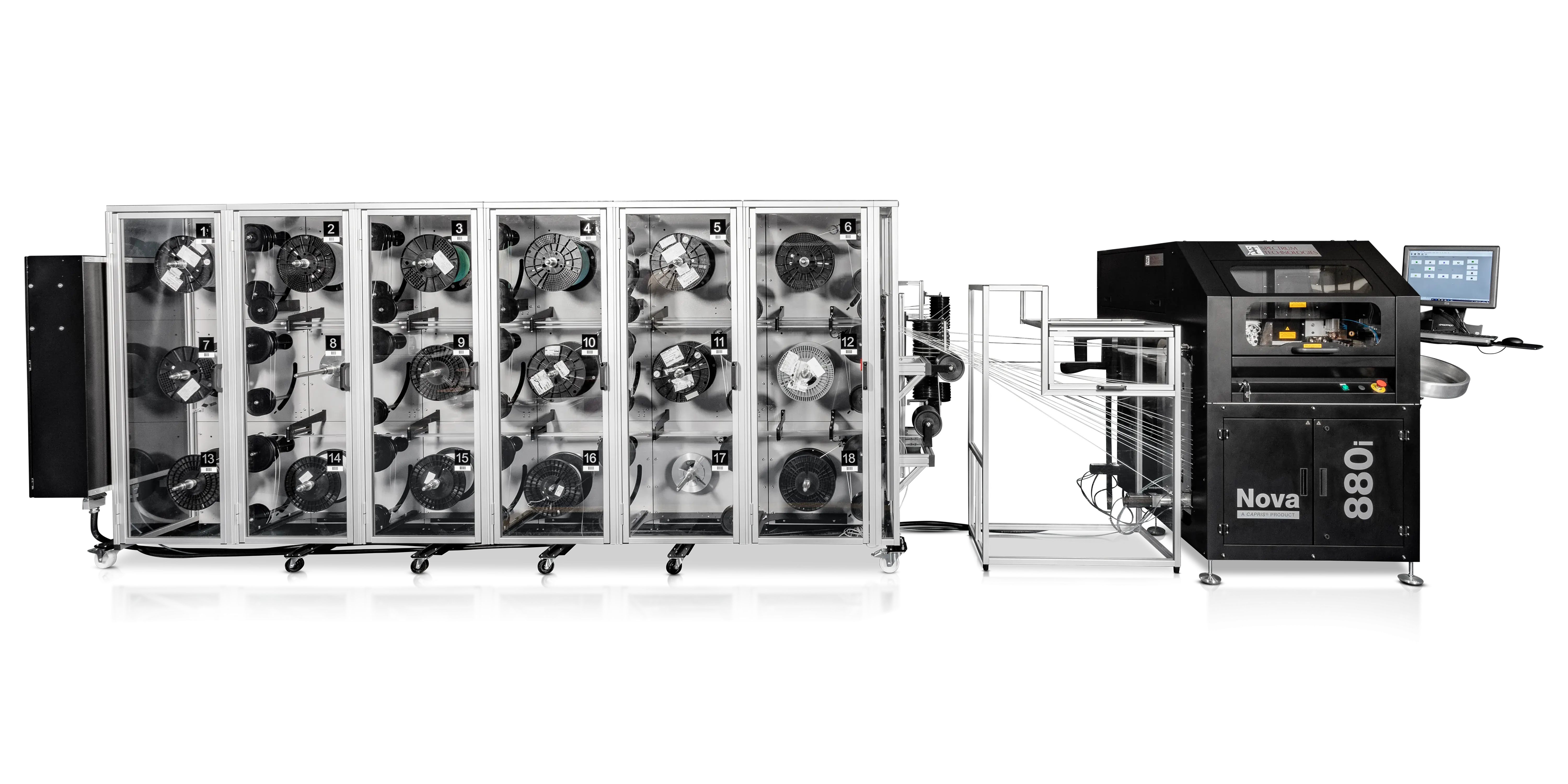 Nova 880 i wires in multiple section inside a machine